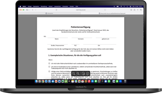 Medi-King-SOS Notfalldatenmanagement inkl. Notfallkarte im persönlichen Anschreiben